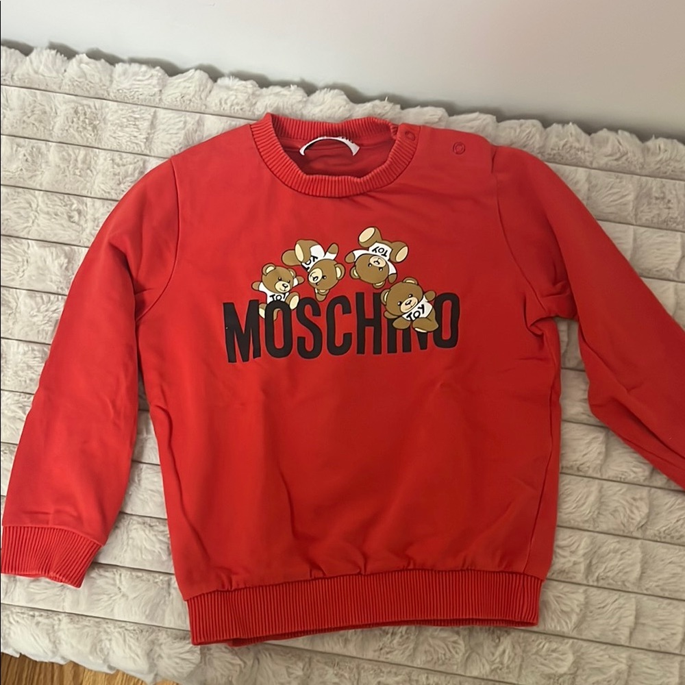 Moschino Red Sweatshirt with Gold Embellishments